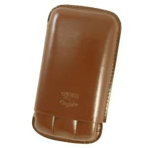   Finger Natural Shelly Tan Leather Cigar Travel Case