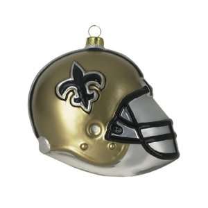 BSS   New Orleans Saints NFL Glass Football Helmet Ornament (3 inches)