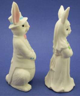 Beautiful Ceramic Bunny Wedding Couple  