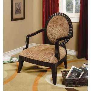  Traditional Accent Chair with Oval Back in Black Finish 