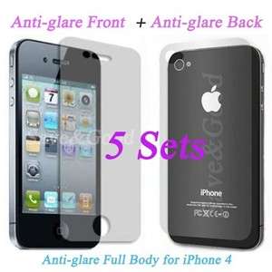 5X iPhone 4 Anti glare Matte Full Body Screen Protector  