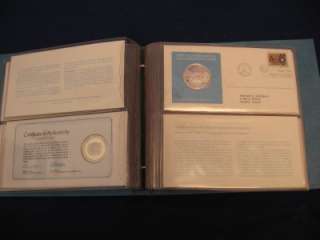 1973 UNITED NATIONS 5 SILVER MEDALs +FDC stamps ALBUM  