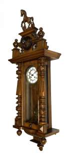 Beautiful, Antique, German wall clock at 1900 enameled dial  