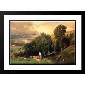  Inness, George 38x28 Framed and Double Matted Hillside at 