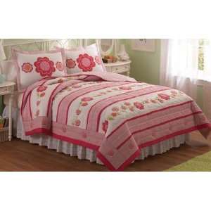  Pem America Sugar Flower Twin Quilt With Pillow Sham