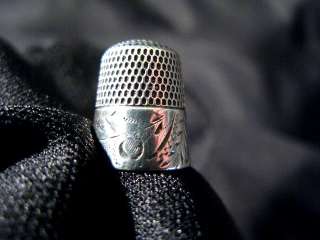 Antique Sterling No. 8 Thimble Shield Hallmark Inside  