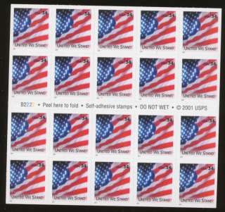 United We Stand 34 cent USPS Stamps   Sheet of 20  