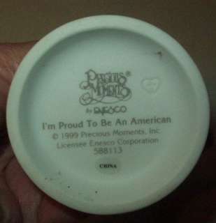 PRECIOUS MOMENTS SOLDIER I AM PROUD TO BE AN AMERICAN ENESCO 1999 US 