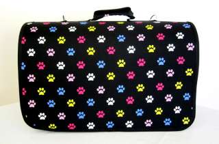   Carrier Luggage Dog Cat Travel Case Bag Purse Multi Color/Pink Paws