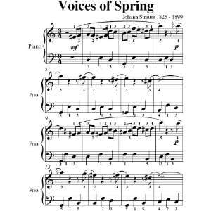  Voices of Spring Strauss Big Note Piano Sheet Music 