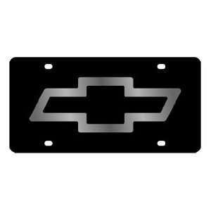  Chevrolet Bowtie License Plate on Black Steel Automotive