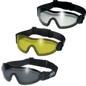  3 Skydive Goggles Clear Smoke Yellow