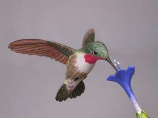 Open winged Broad tailed Hummingbird Carving/Birdhug  