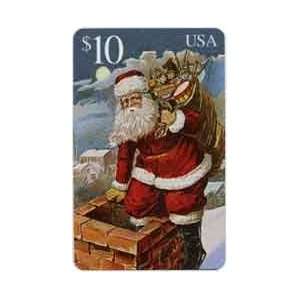  Collectible Phone Card $10. Santa In Chimney 1995 Postal 