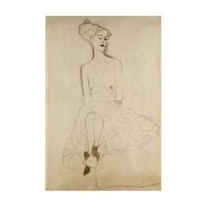  Seated Woman by Gustav Klimt. size 18.5 inches width by 