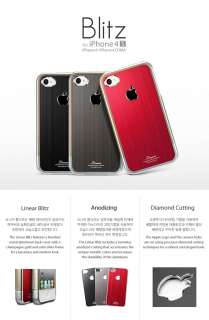   Linear Blitz Metal Back Cover Case [Black] for Apple iPhone 4 GSM CDMA