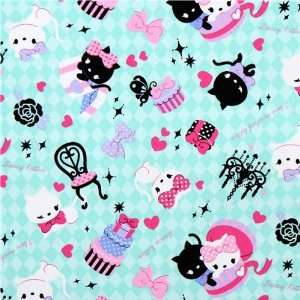  green canvas fabric kitty presents Japan kawaii (Sold in 