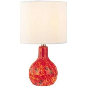 Table Lamp with Night Light   Pepita Marblized Red Finish