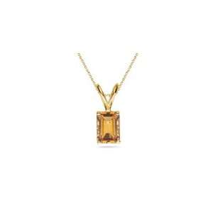  5.14 Cts Citrine Solitaire Pendant in 14K Yellow Gold 