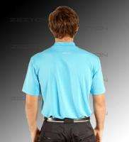 Mens Aquarius Blue Mock Golf Shirt   Very Nice   New with Tags  