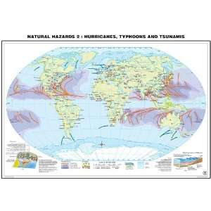  TSUNAMIS MAP XXL   71 Inches   Original Hurricanes, Typhoons 