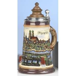  Medieval Munich LE German Beer Stein with Wood Lid