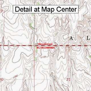   Topographic Quadrangle Map   Nicodemus, Kansas (Folded/Waterproof