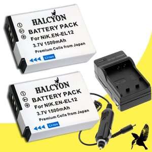  1500 mAh and Charger Kit for Nikon EN EL12 and Nikon Coolpix AW100 