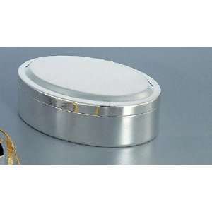  OVAL LIFT TOP BOX, SILVER PLATED.