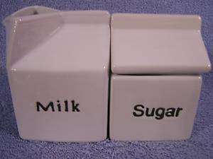 Strawberry Street Milk Carton Creamer & Sugar Bowl  
