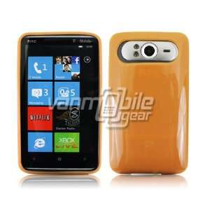  VMG HTC HD7 HD7S TPU Rubber Gel Skin Case   Orange Premium 