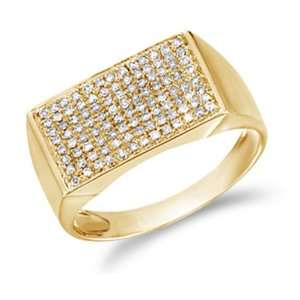 Size   9   10k Yellow Gold Diamond Mens Wedding Band Invisible Pave 