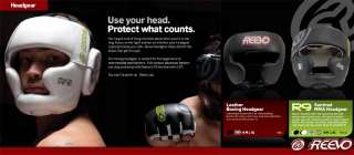 Reevo MMA Headgear Sparring UFC Fight Head Gear   Black  