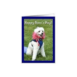  Happy Bosss Day Patriotic Poodle dog Card Health 