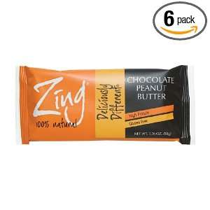 Zing Chocolate Peanut Butter Gluten Free Bars, 1.76 Ounce (Pack of 6 