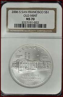 2006 S Old San Francisco Mint Modern CommemorativeNGC MS 70This 