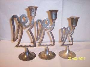 Angel candlestick set International Silver Co brass India Candle 