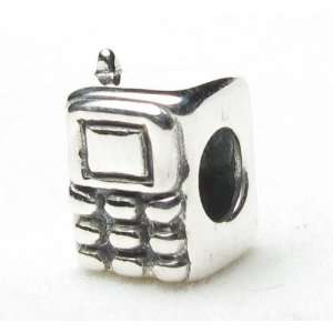 B25 Call Me Mobile Cell Phone .925 Sterling Silver Bead Charm Pandora 