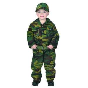  Jr. Camouflage Army Suit with Cap Toddler 2 3 Costume 