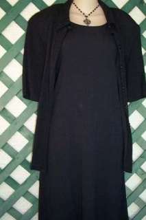 FASHION BUG BLACK MAXI DRESS/TOP SET 22 24W CAREER CHURCH CASUAL 
