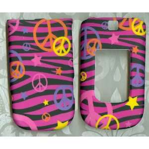 Nokia 6350 AT&T 3G rubberized phone cover case peace zebra pink