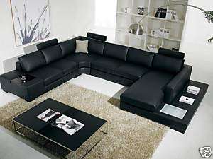 Italian Leather Living Room Sectional Sofa  
