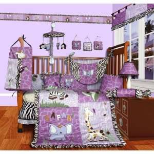 Custom Baby Girl Boutique   Safari 14 PCS Crib Bedding Include Lamp 