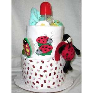  2 Tier Ladybug Baby Diaper Cake Toys & Games