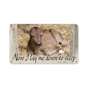  Baby Calf Home and Garden Metal Sign   Victory Vintage 