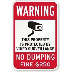   , No Dumping Fine $ 250 (with Graphic) Diamond Grade Sign, 24 x 18