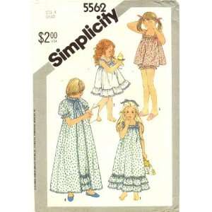   Pattern Girls Baby Dolls Nightgown Robe Size 4 Arts, Crafts & Sewing