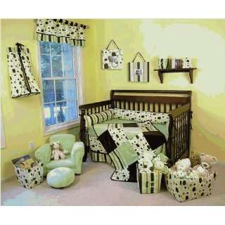   , Sage Green and Brown, Unisex Baby Girl/boy Crib bedding set Baby