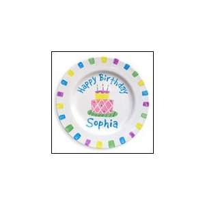  Birthday Cake Personalized Plate   Girl 