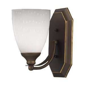  1 Light Vanity In Aged Bronze And Simply White Glass